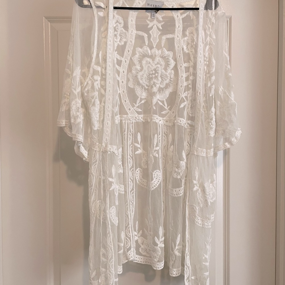 Crotchet mesh cover up.